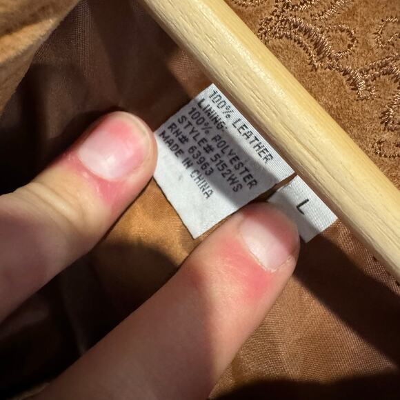 Y2K Womens Suede Leather Blazer Jacket Size Large Brown Snap Button Up Cowgirl - Picture 2 of 7